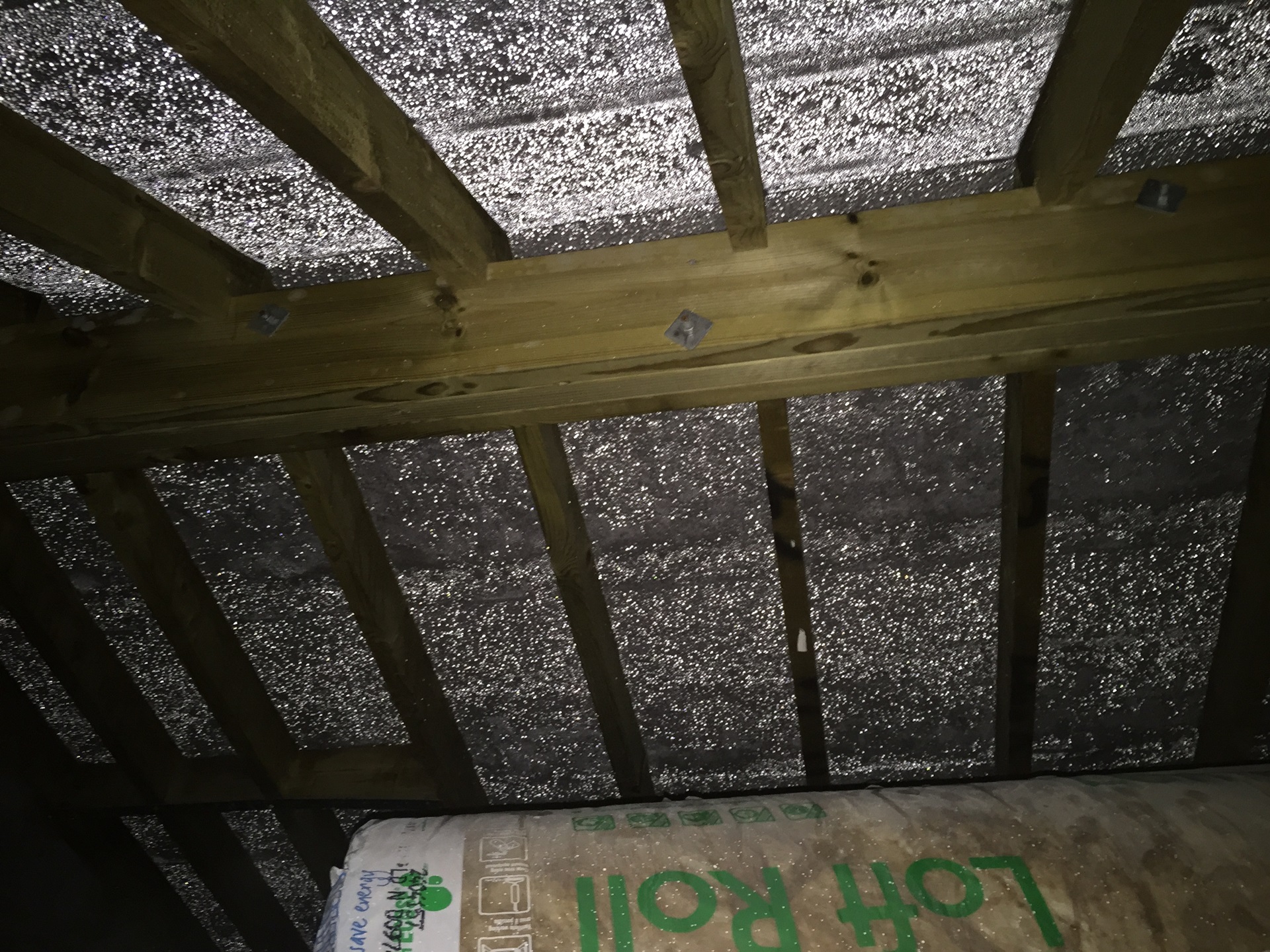 Inside of a home roof